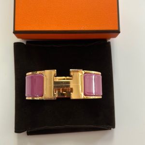 Authentic HERMES Clic Clac H PM - Color Rose Azalee with Gold